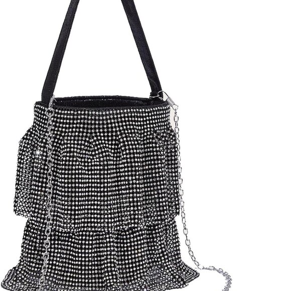 Lightweight Sparkling Crossbody Purse with Drawstring Closure - Women’s Fashion - Picture 1 of 6